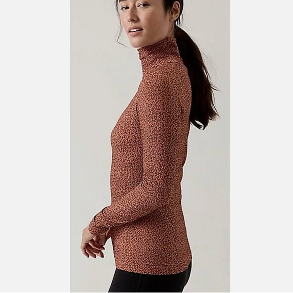 Athleta Flurry Seamless Turtleneck | Size XS | Color: Abstract Conch Pink - Picture 6 of 11